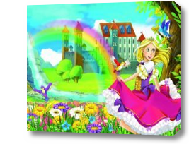 Картина Принцесса в поле цветов