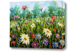 Картина Нарисованные полевые цветы