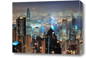 Картина Небоскребы Гонконга в туманной дымке