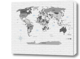 Картина Карта мира на стене